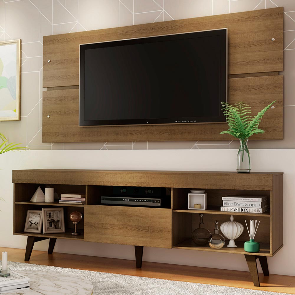 Image of Rack com Painel para TV até 65 Polegadas Madesa Miami com Pés Rustic